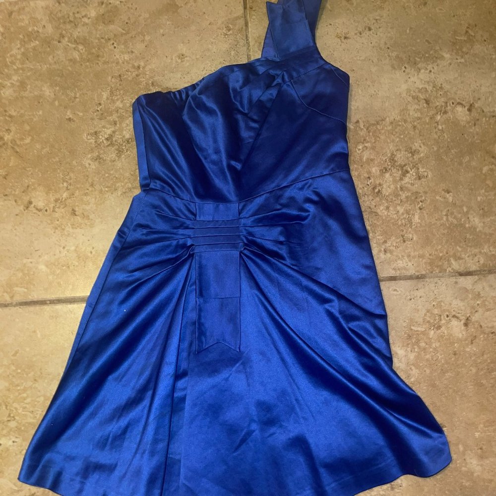 BCBG Max Azria Small Sleeveless Blue One Strap Dress